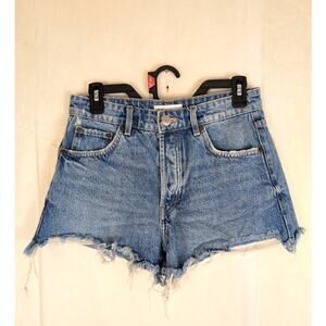 Zara blue button fly denim cutoff jean shorts Size 4 Retro Casual Summer Western